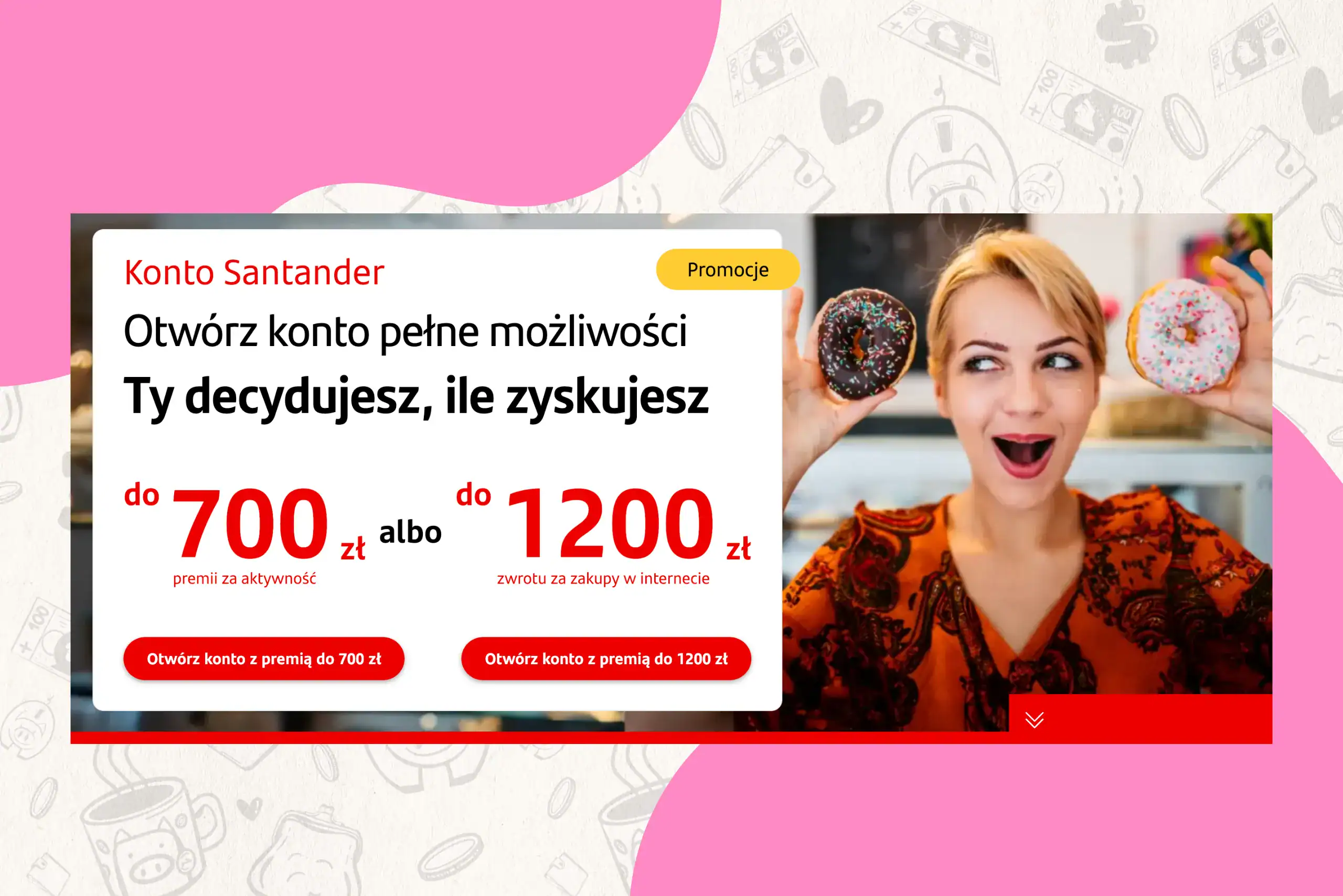 Nawet 800 zł w promocji bankowej na start od Santander Bank